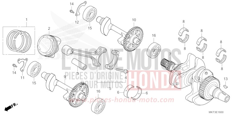 KURBELWELLE/KOLBEN von X-ADV MAT BALLISTIC BLACK METALLIC (NHA86) von 2022