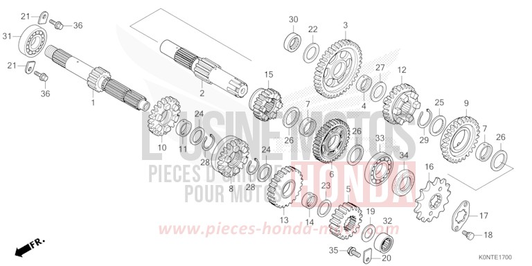 GETRIEBE von CBF125MEF MAT AXIS GRAY METALLIC (NH303) von 2026