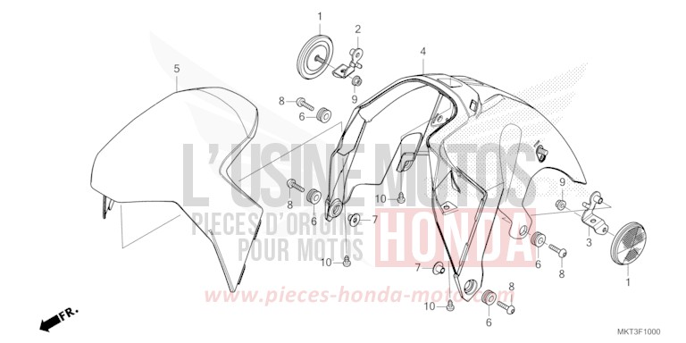 KOTFLUEGEL, VORNE von X-ADV MAT BALLISTIC BLACK METALLIC (NHA86) von 2022