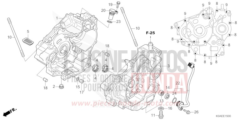 KURBELGEHAEUSE von CB300R MAT GUNPOWDER BLACK METALLIC (NH436) von 2022