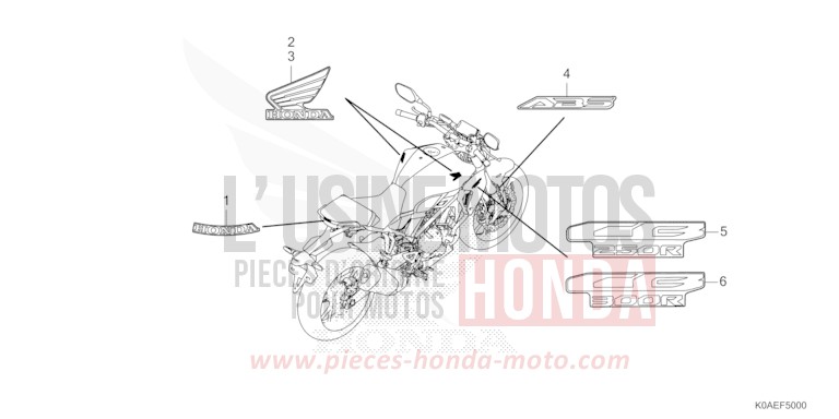 MARKE von CB300R MAT GUNPOWDER BLACK METALLIC (NH436) von 2022