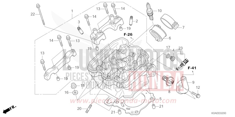 ZYLINDERKOPF von CB300R MAT PEARL AGILE BLUE (PB413) von 2022
