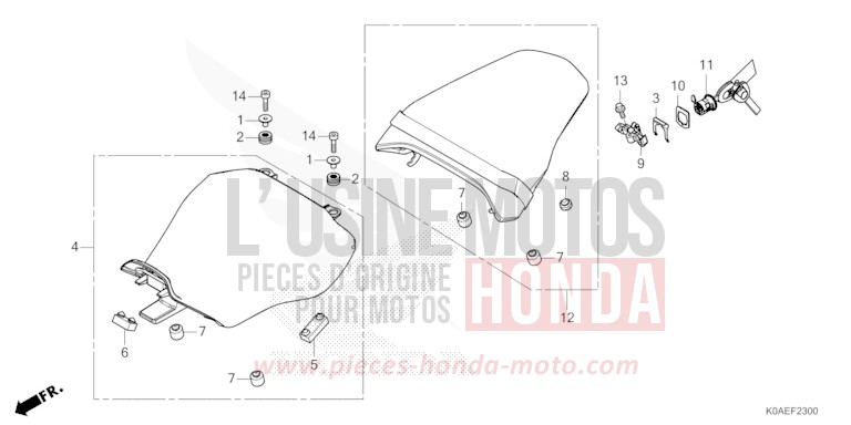 SITZ von CB300R MAT PEARL AGILE BLUE (PB413) von 2022