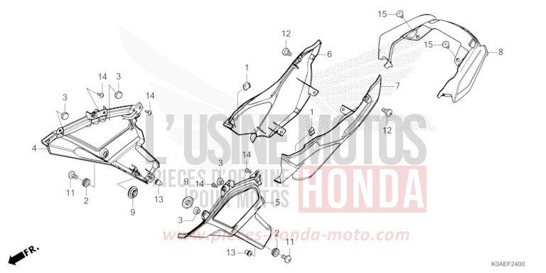 SEITENABDECKUNG von CB300R MAT PEARL AGILE BLUE (PB413) von 2022