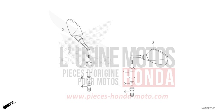 SPIEGEL von CB300R PEARL DUSK YELLOW (Y238) von 2022