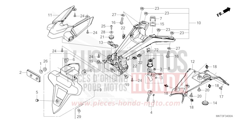 KOTFLUEGEL, HINTEN von X-ADV MAT BALLISTIC BLACK METALLIC (NHA86) von 2022