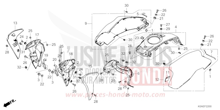 RADKRANZ/TANKABDECKUNG von CB300R PEARL DUSK YELLOW (Y238) von 2022