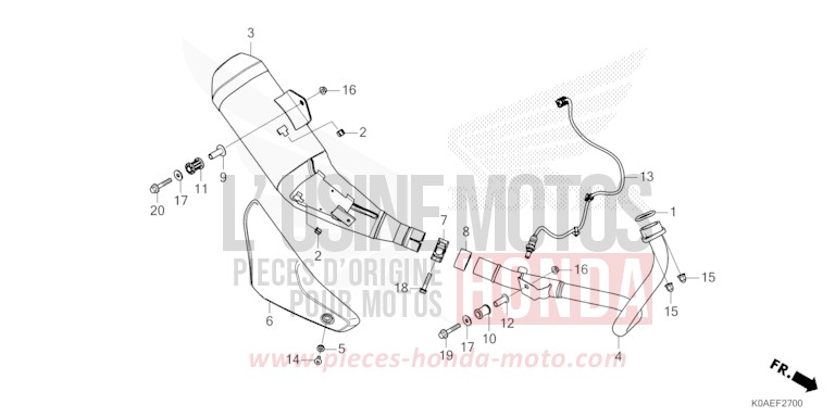 ABGAS-SCHALLDAEMPFER von CB300R PEARL DUSK YELLOW (Y238) von 2022