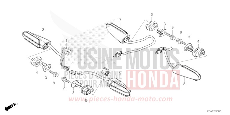 BLINKER von CB300R PEARL DUSK YELLOW (Y238) von 2022