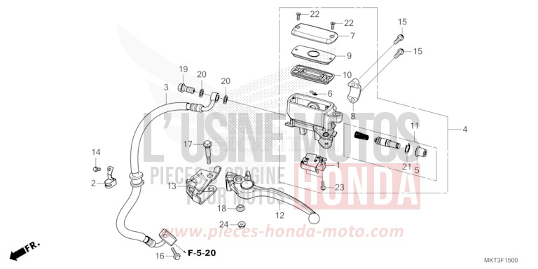 REAR BRAKE MASTER CYLINDER von X-ADV MAT IRIDIUM GRAY METALLIC (NHC64) von 2022