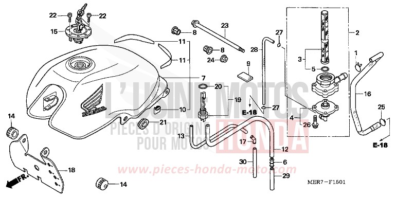 KRAFTSTOFFTANK (CBF600N6/NA6) von CBF600N FORCE SILVER METALLIC (NH411D) von 2006
