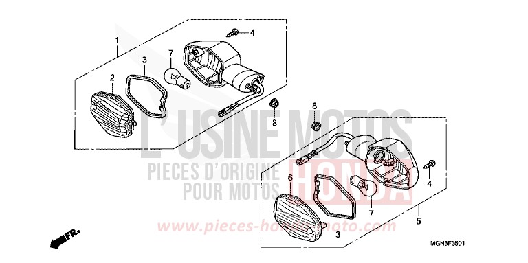 BLINKER, VORNE (CBF600N/NA) von CBF600N PEARL COOL WHITE (NHA16) von 2010