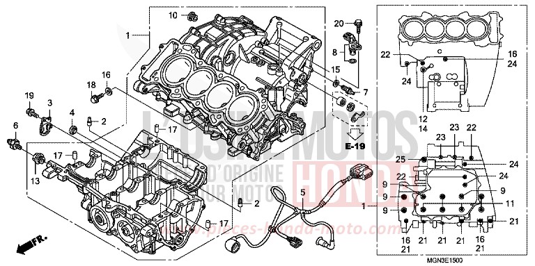 KURBELGEHAEUSE von CBF600S DRAGON GREEN METALLIC (GY139) von 2010