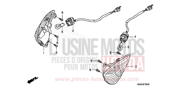BLINKER, VORNE (CBF600S/SA) von CBF600S DRAGON GREEN METALLIC (GY139) von 2010