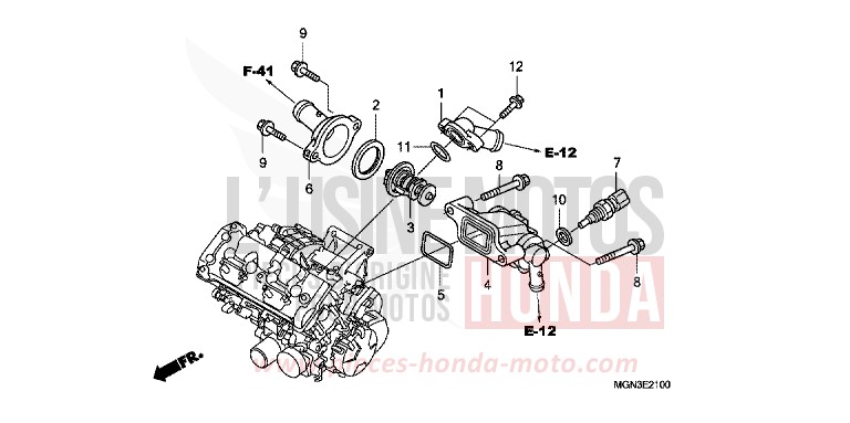 THERMOSTAT von CBF600S PEARL NIGHTSTAR BLACK (NHA84) von 2010