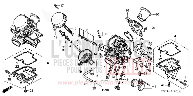 VERGASER (EINZELTEILE) von CBF500 FORCE SILVER METALLIC (NH411) von 2004
