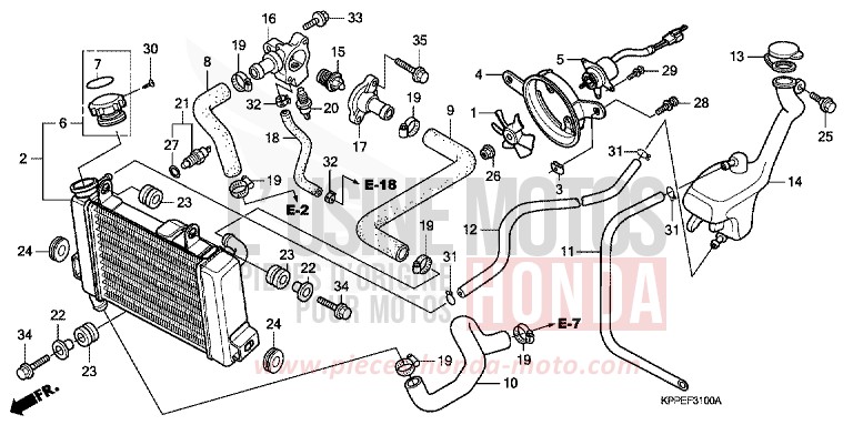 KUEHLER (CBR125R/RS/RW5/RW6/RW8) von CBR125R BLACK (NH1) von 2005