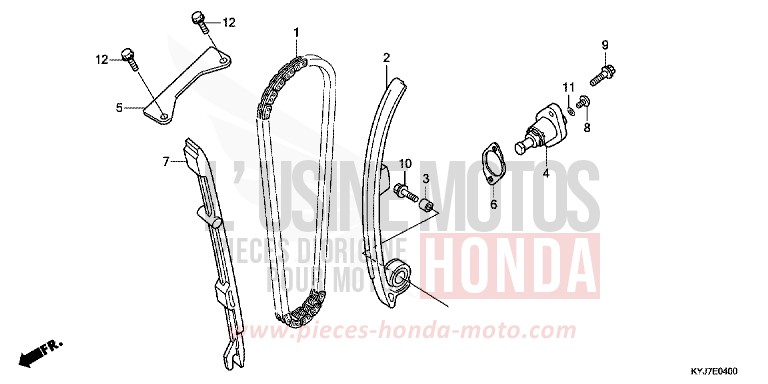 NOCKENWELLENKETTE/SPANNVORRICHTUNG von CBR250R ASTEROID BLACK METALLIC (NHA35) von 2011