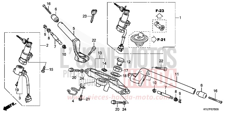 ROHRGRIFF/OBERE BRUECKE von CBR250R ASTEROID BLACK METALLIC (NHA35) von 2011