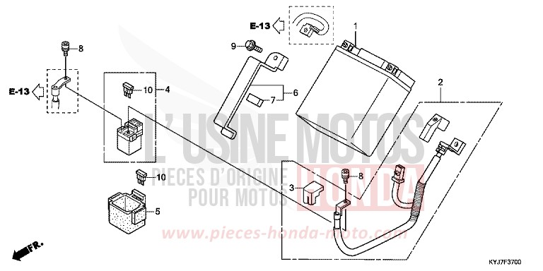 BATTERIE von CBR250R ASTEROID BLACK METALLIC (NHA35) von 2011