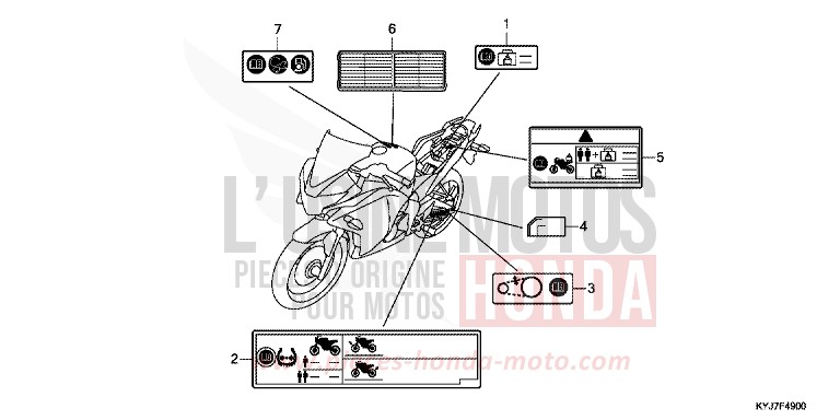 WARNETIKETT von CBR250R ASTEROID BLACK METALLIC (NHA35) von 2011