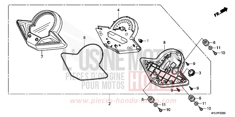 MESSGERAET von CBR250R PEARL SPENCER BLUE (PB308) von 2011
