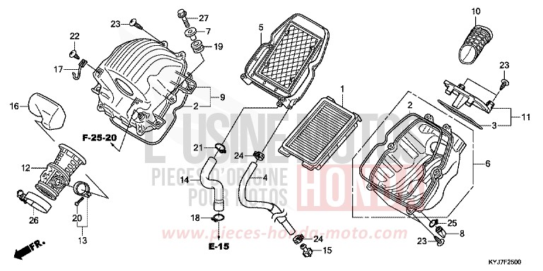 LUFTFILTER von CBR250R PEARL SPENCER BLUE (PB308) von 2011
