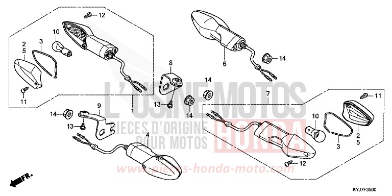 BLINKER von CBR250R PEARL SPENCER BLUE (PB308) von 2011