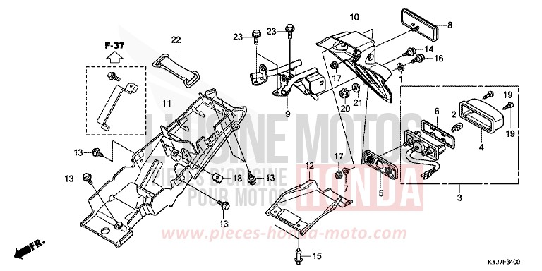 KOTFLUEGEL, HINTEN von CBR250R BLACK (NH1) von 2013