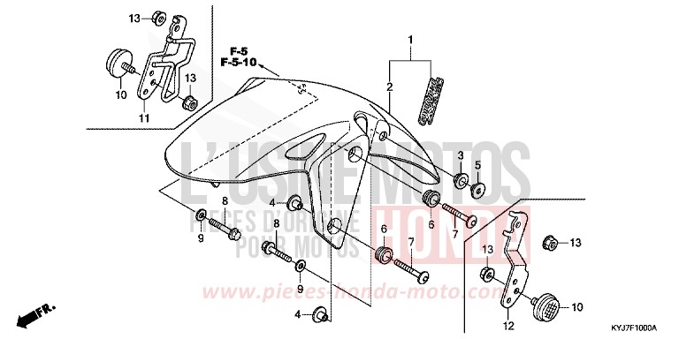 KOTFLUEGEL, VORNE von CBR250R NITRIC ORANGE (YR271) von 2013