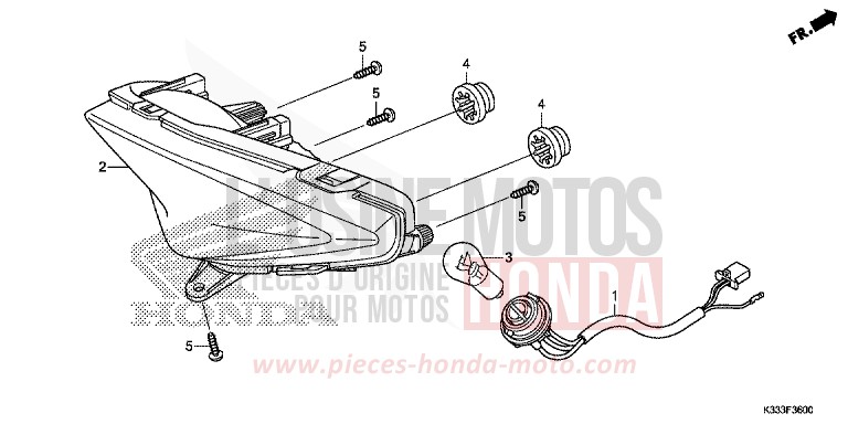 HECKLEUCHTE von CBR250R LEMON ICE YELLOW (Y196) von 2015