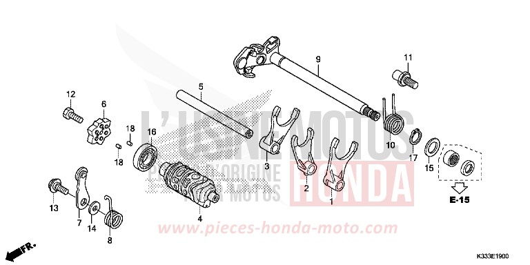 SCHALTTROMMEL von CBR250R NITRIC ORANGE (YR271X) von 2015