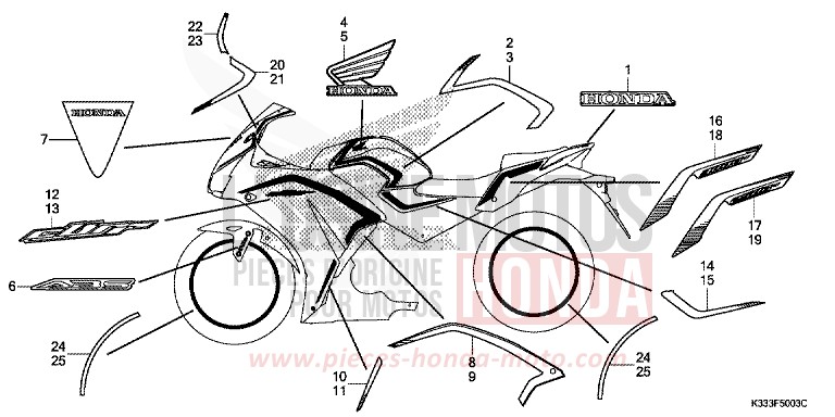 MARKE (4) von CBR250R CANDY ENERGY ORANGE (YR249) von 2015