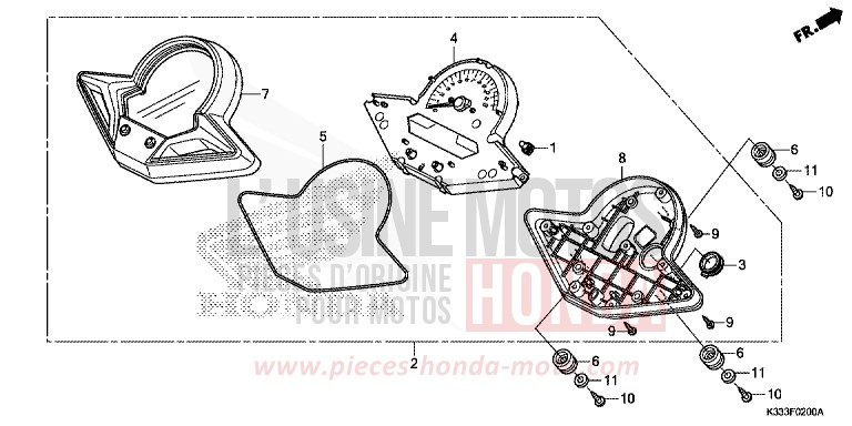 MESSGERAET von CBR250R LEMON ICE YELLOW (Y196) von 2015