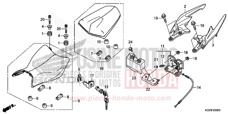 SITZ von CBR250R NITRIC ORANGE (YR271) von 2015