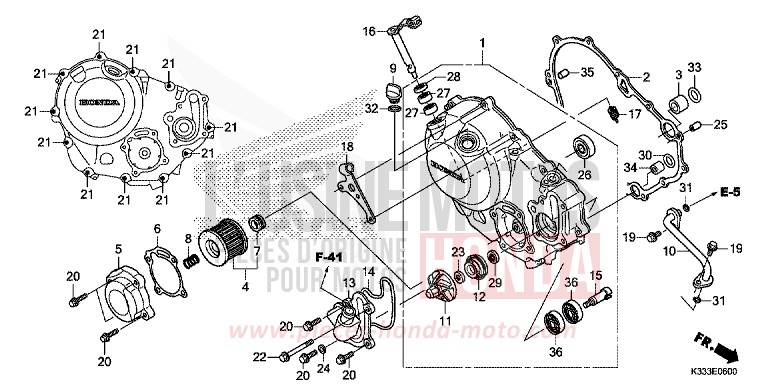 KURBELGEHAEUSEABDECKUNG von CBR250R ROSS WHITE (NH196) von 2015