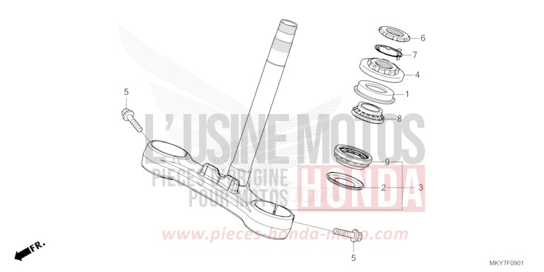 LENKSCHAFT (CBR650RA/CBR650RAC) von CBR650R MAT GUNPOWDER BLACK METALLIC (NH436) von 2026