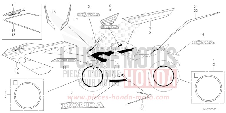 MARKE (CBR650RA/CBR650RAC) von CBR650R MAT GUNPOWDER BLACK METALLIC (NH436) von 2026