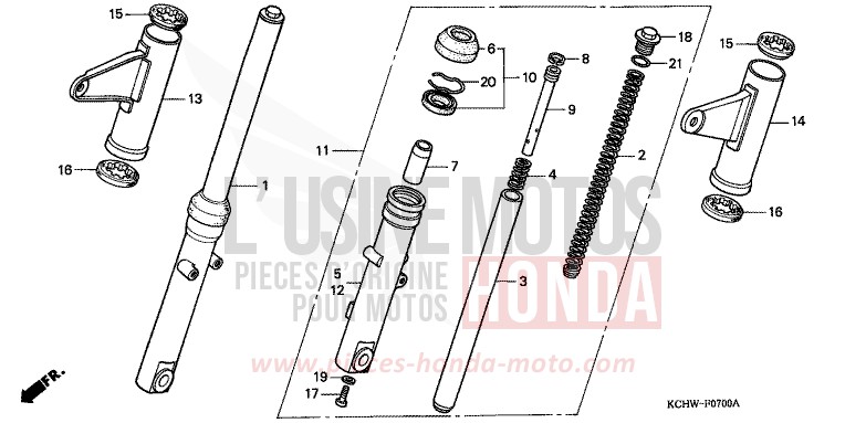 GABEL, VORNE von CG125 MAGNA RED (R201) von 2001