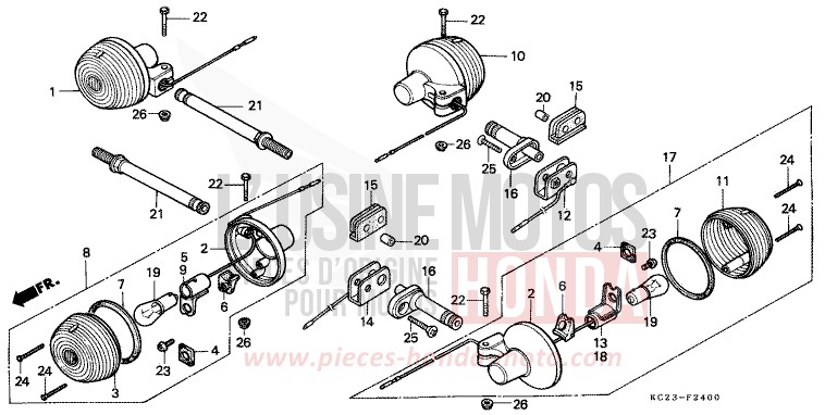 BLINKER von CM125C CANDY ORCHID RED (R132) von 1992