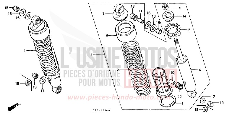 KISSEN, HINTEN von CM125C PEARL ATLANTIS BLUE (B142) von 1992