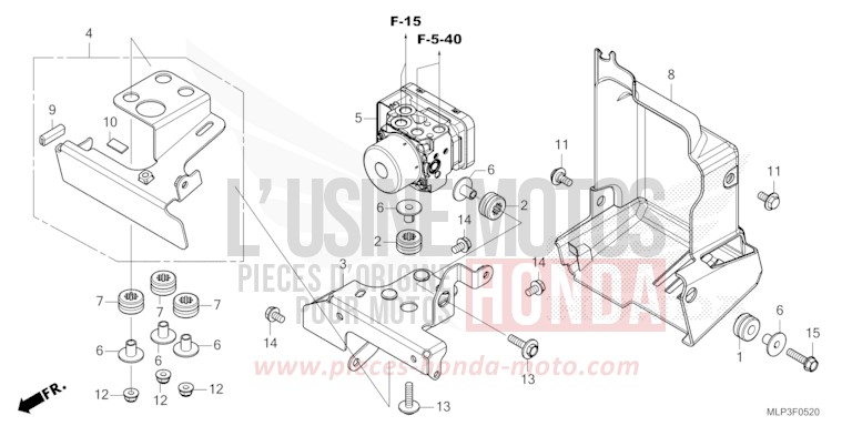 ABS-MODULATOR/HALTER von CL500 MAT GUNPOWDER BLACK METALLIC (NH436) von 2023