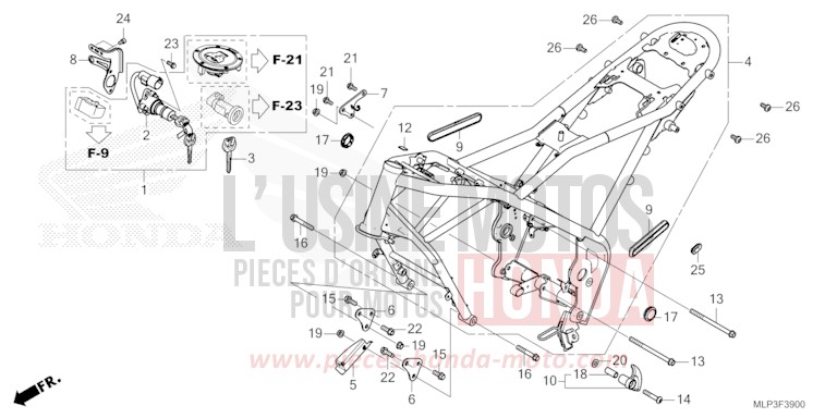 RAHMENKOERPER von CL500 MAT GUNPOWDER BLACK METALLIC (NH436) von 2023