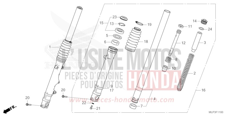 GABEL, VORNE von CL500 PEARL DUSK YELLOW (Y238) von 2025