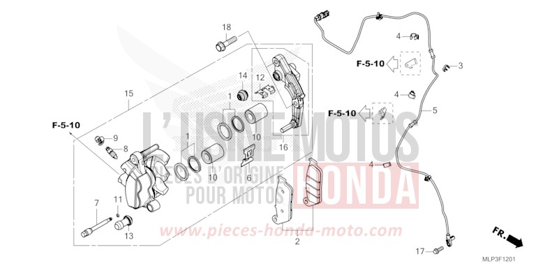VORDERRAD-BREMSSATTEL (CL500AS/T) von CL500 PEARL DUSK YELLOW (Y238) von 2025