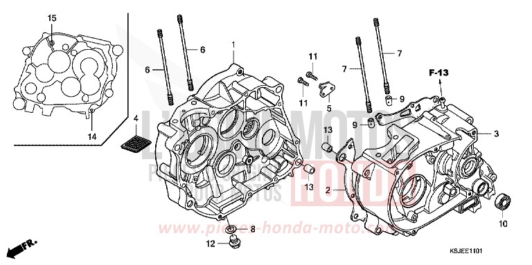 KURBELGEHAEUSE (CRF100F) von CRF100F EXTREME RED (R292) von 2011