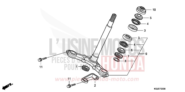 LENKSCHAFT von CRF100F EXTREME RED (R292) von 2011