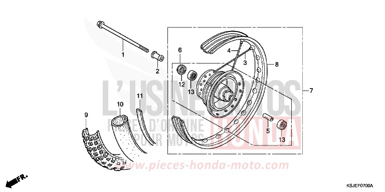 VORDERRAD von CRF100F EXTREME RED (R292) von 2011