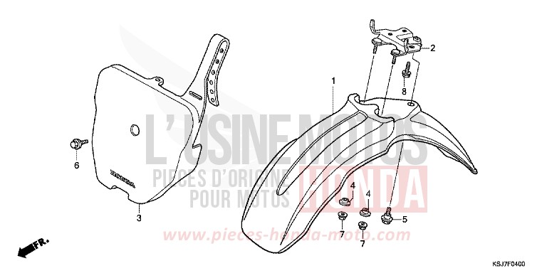KOTFLUEGEL, VORNE von CRF100F EXTREME RED (R292) von 2012