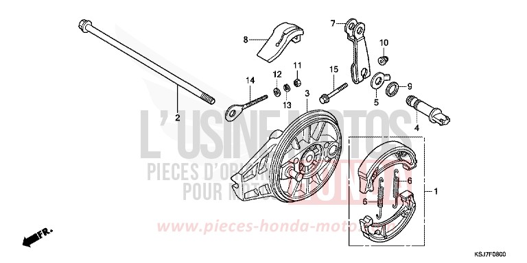 BREMSPLATTE, HINTEN von CRF100F EXTREME RED (R292) von 2012